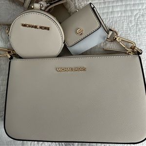 Jet Set Saffiano Leather Crossbody Bag with Case for Apple AirPods Pro